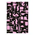 Raven Pink Black Abstract Rug