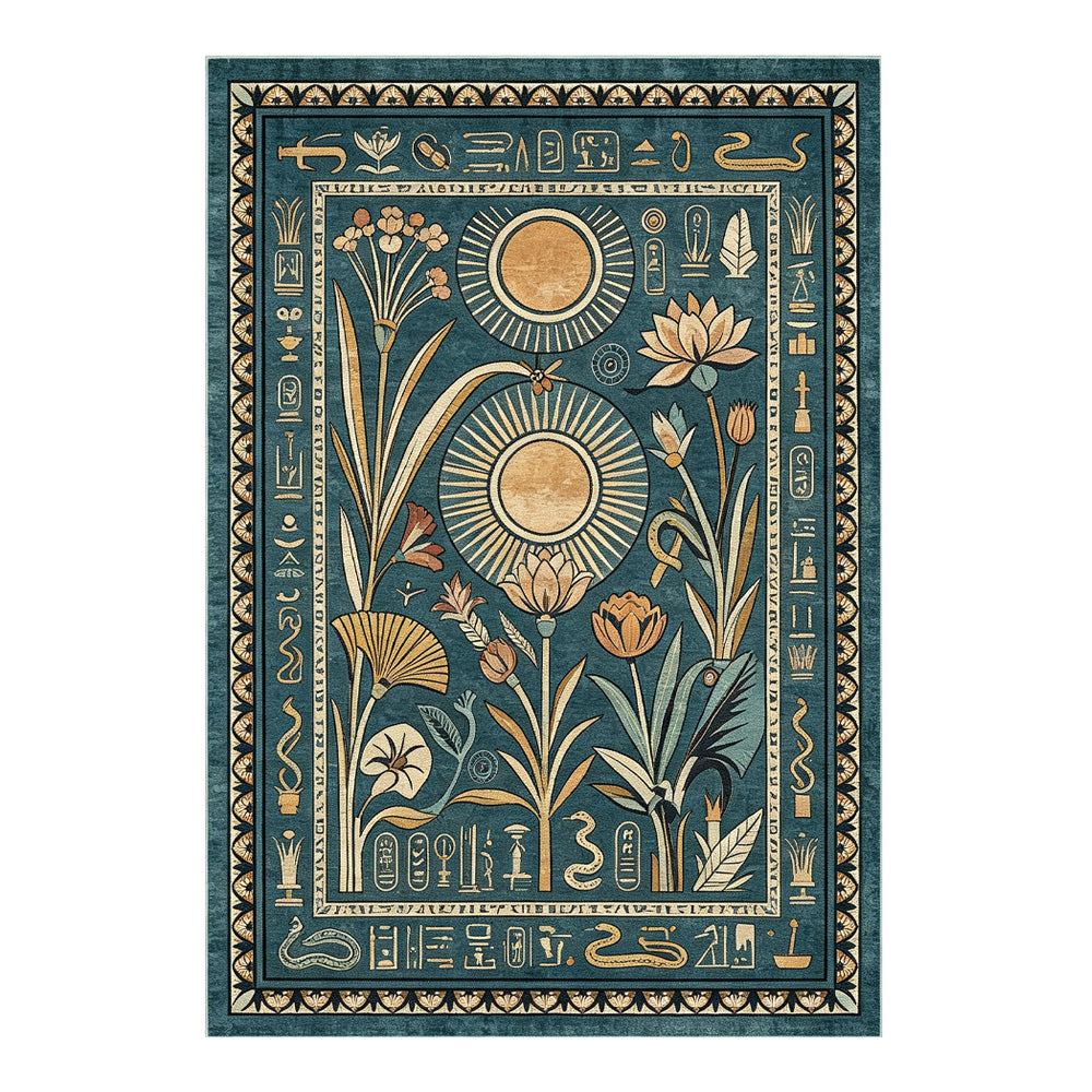 Mirelle Teal Gold Cream Rug