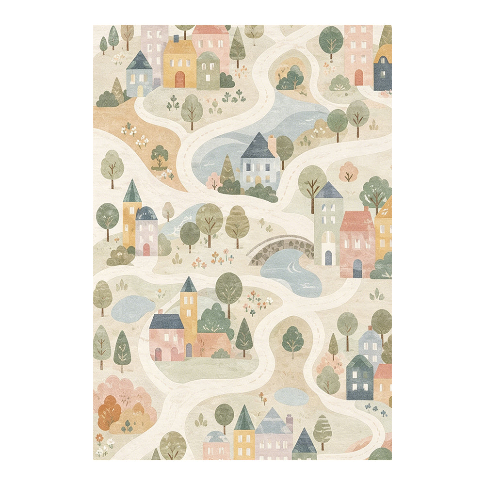 Village Soft Sage Blush Pastel Rug