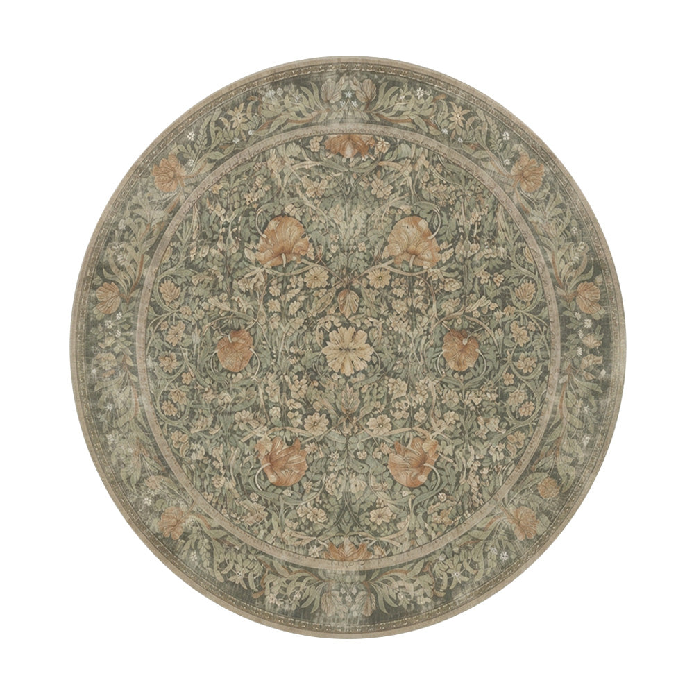 Florinda Moss Green Amber Round Rug