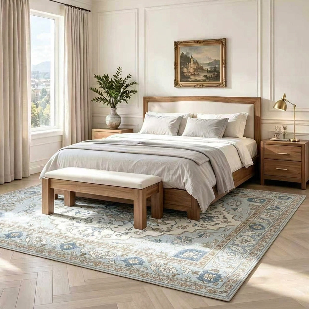Calista Pale Sky Blue Ivory Rug