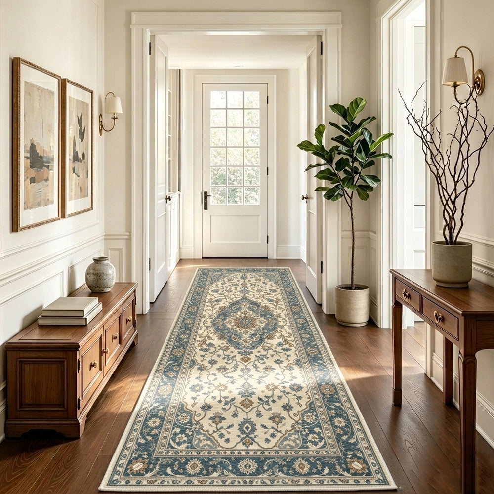 Seren Teal Blue Ivory Rug