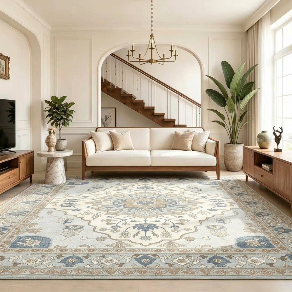 Calista Pale Sky Blue Ivory Rug