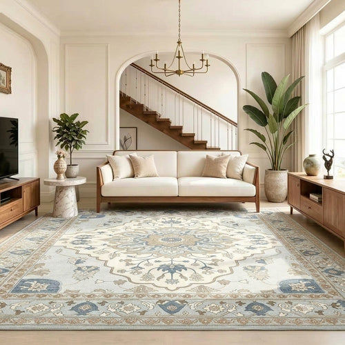 Calista Pale Sky Blue Ivory Rug