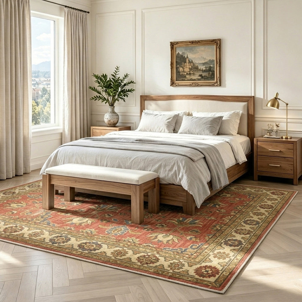 Soren Terracotta Red Warm Beige Rug