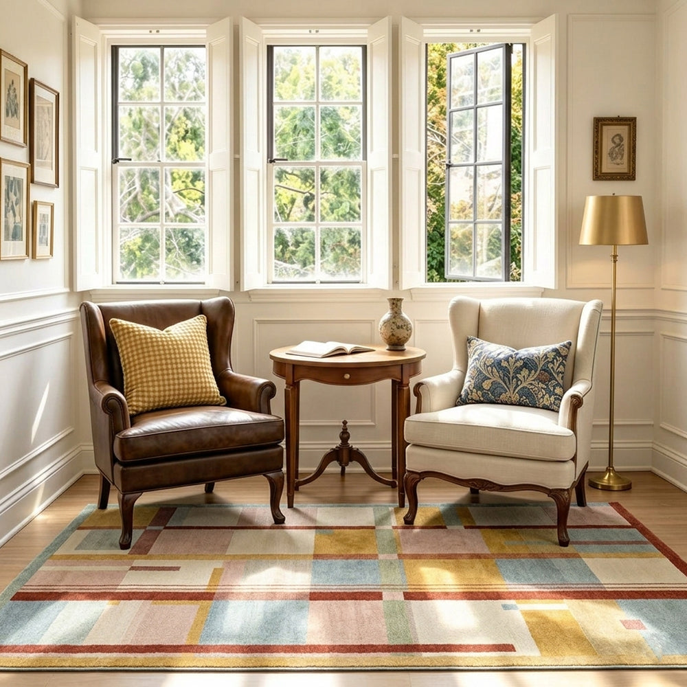 Marlo Mustard Yellow Dusty Pink Rug