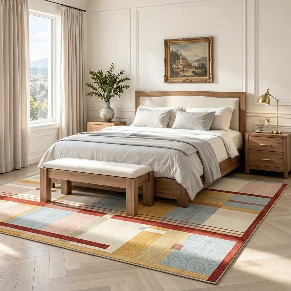 Marlo Mustard Yellow Dusty Pink Rug