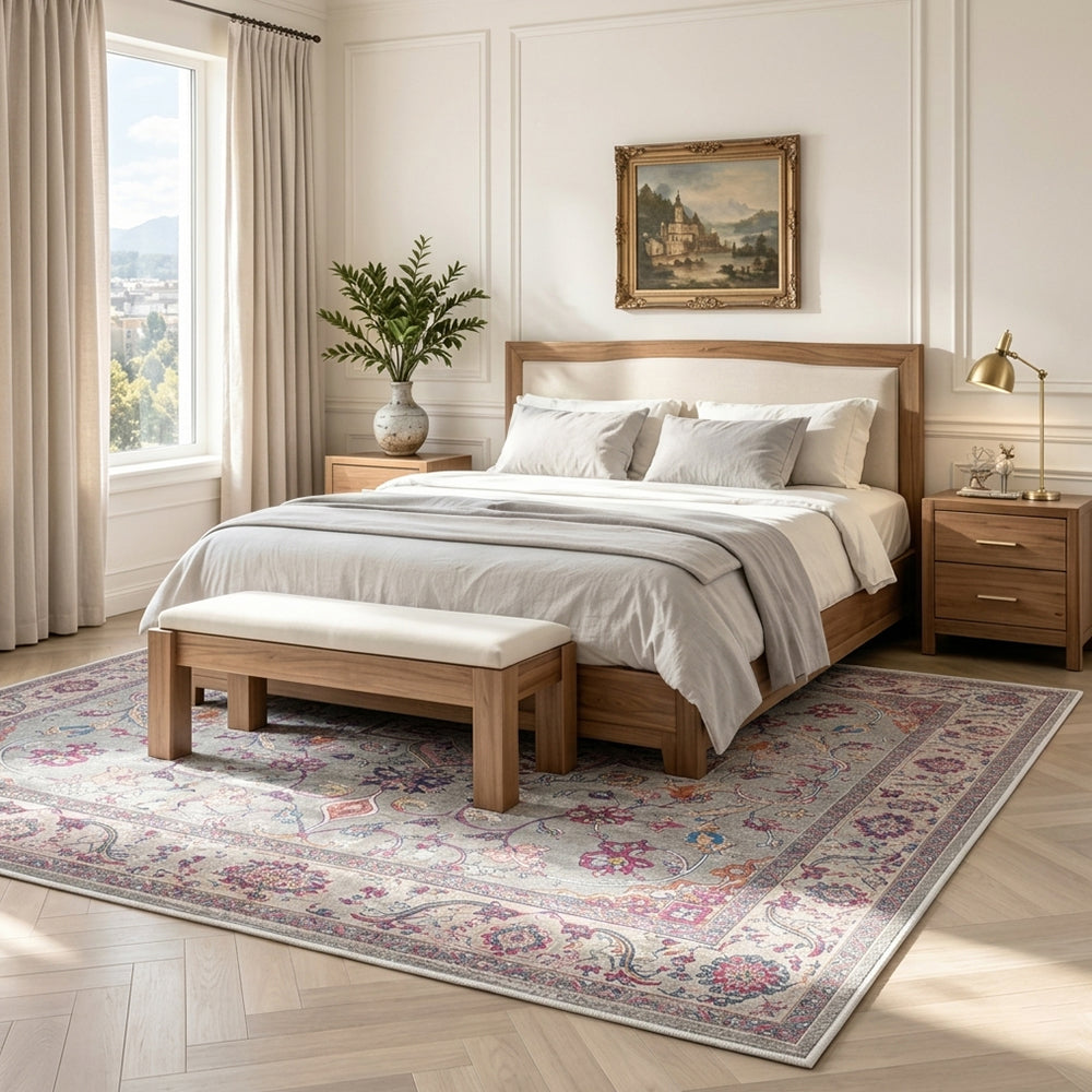 Elara Dusty Pink Grey Rug