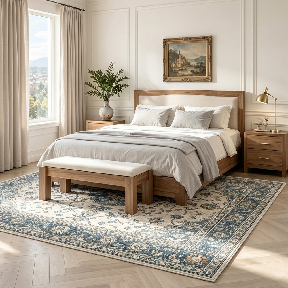 Seren Teal Blue Ivory Rug