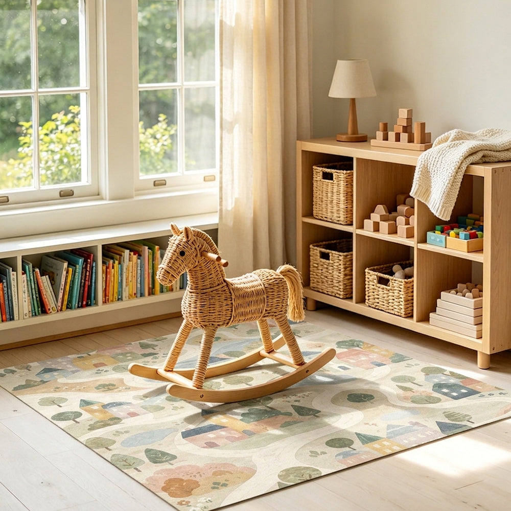 Village Soft Sage Blush Pastel Rug