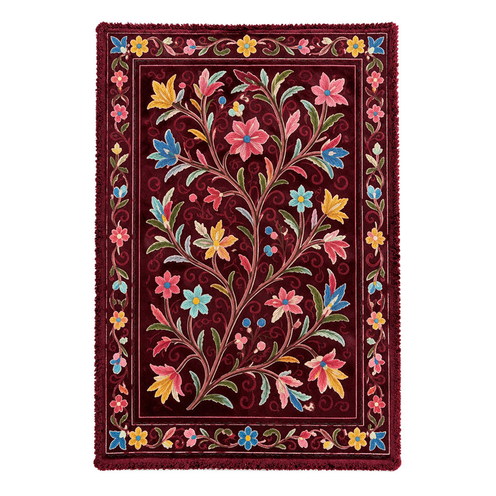 Fuzzy Trim Border Tree of Life Rug