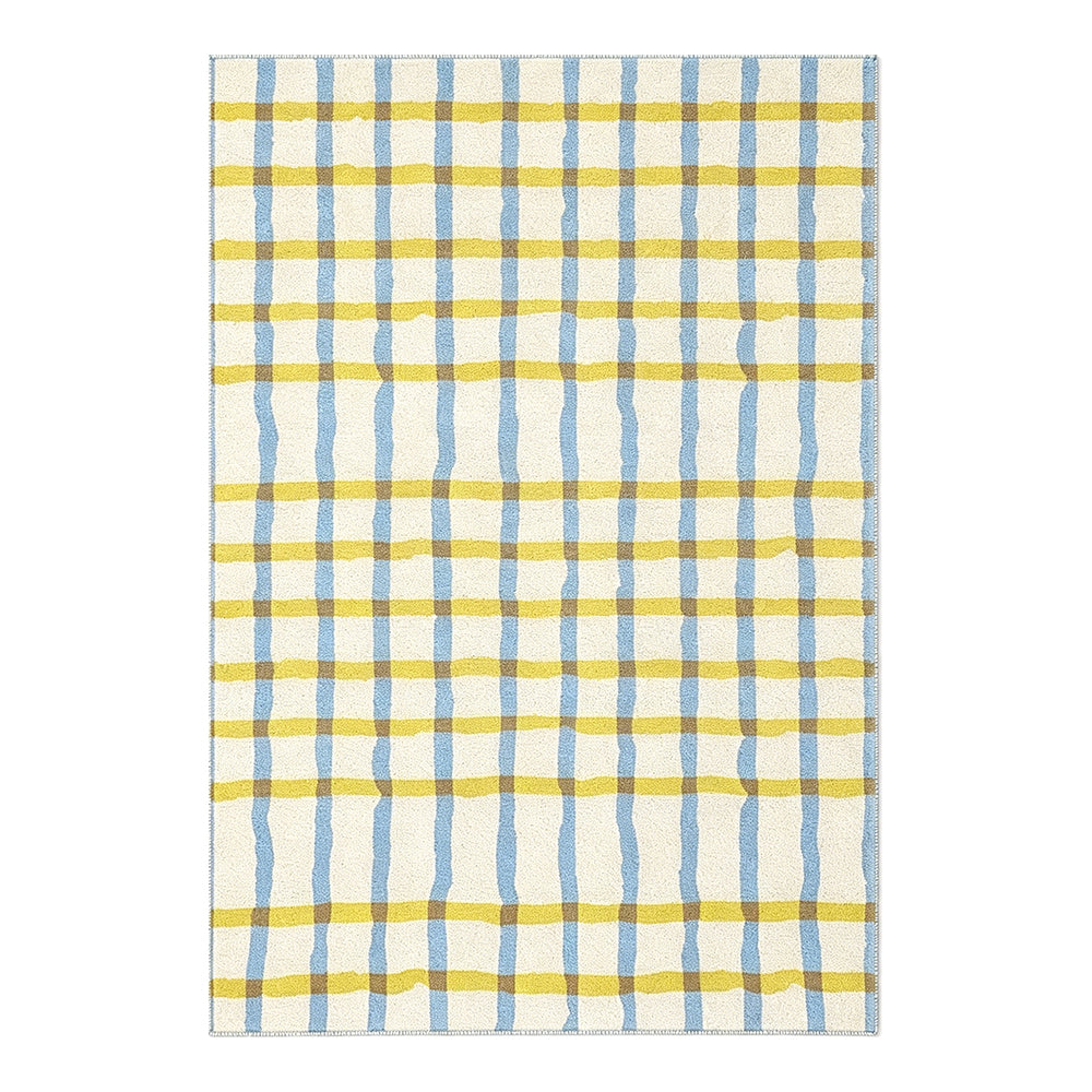 Linden Pale Sky Blue Butter Yellow Rug