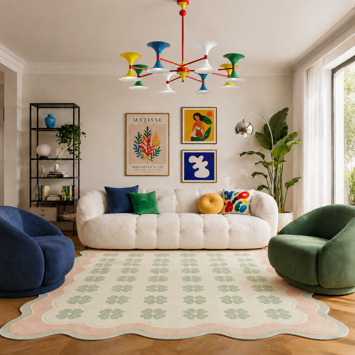 Ayra Soft Mint Cream Ivory Rug