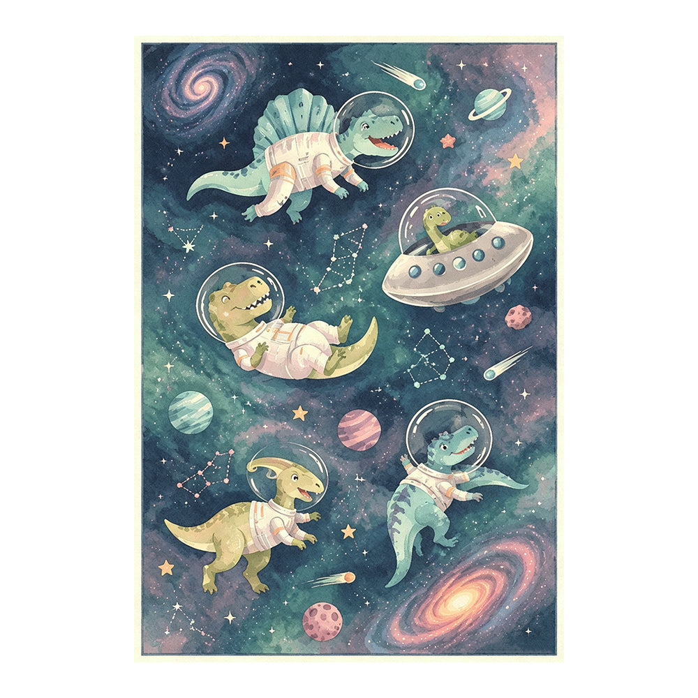 CosmoDino Deep Teal Lavender Rug