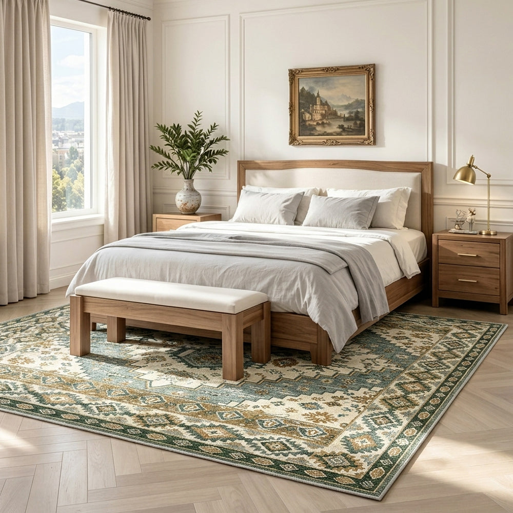 Briar Teal Green Ivory Rug