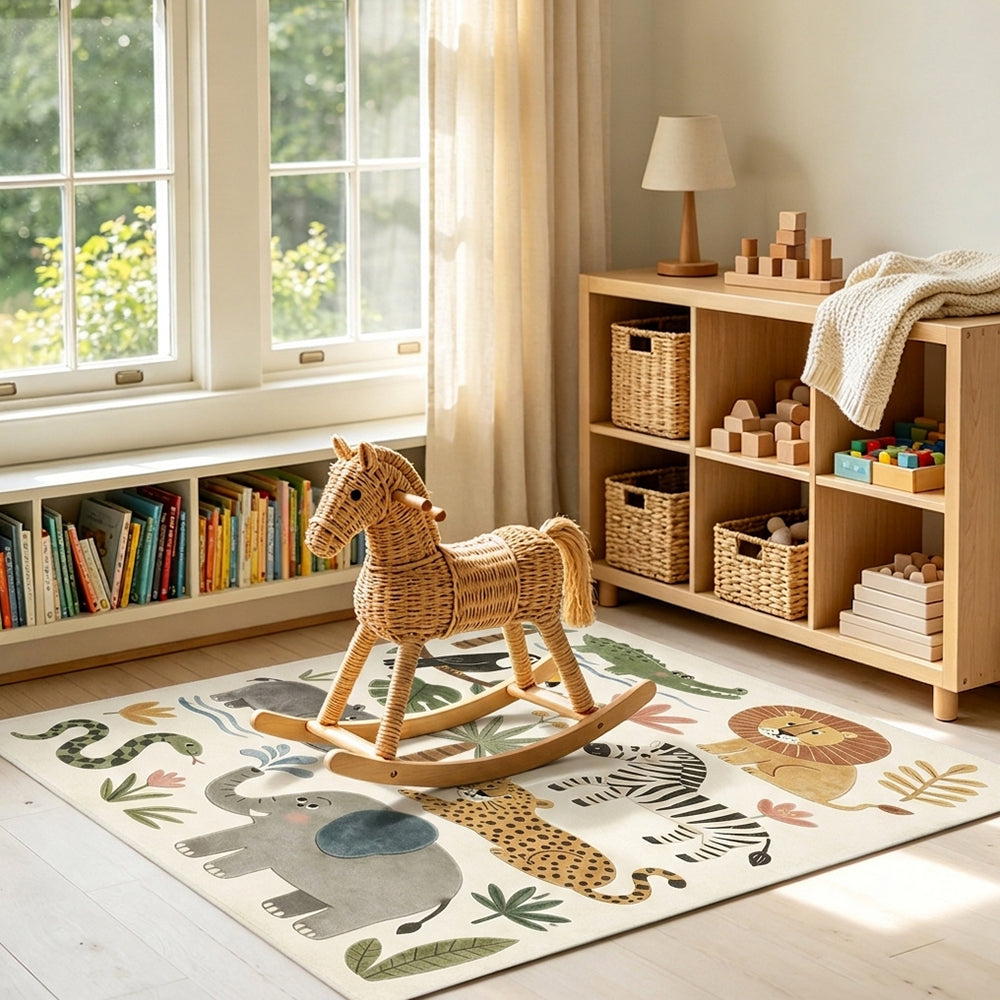 Khadija Cream Ivory Soft Sage Jungle Rug