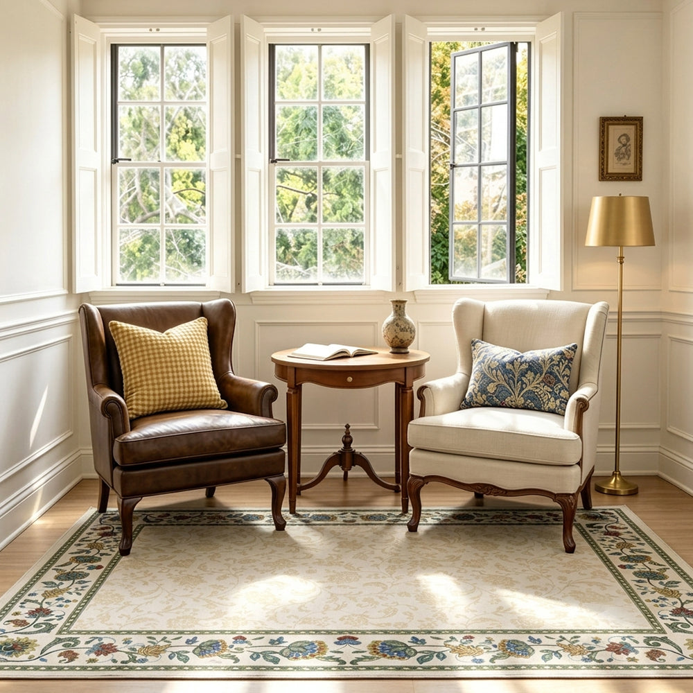 Elowenna Cream Ivory Multi Floral Rug