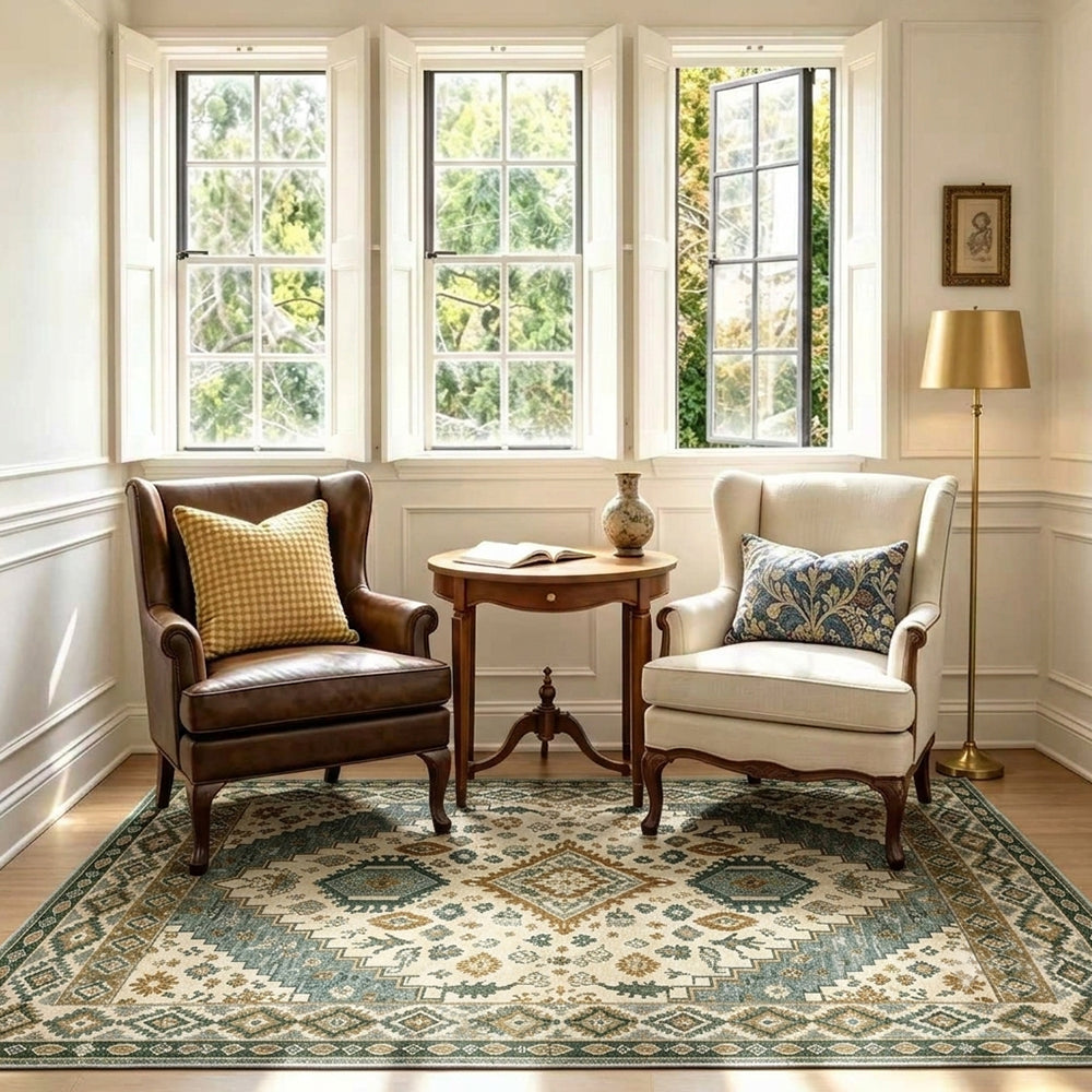 Briar Teal Green Ivory Rug