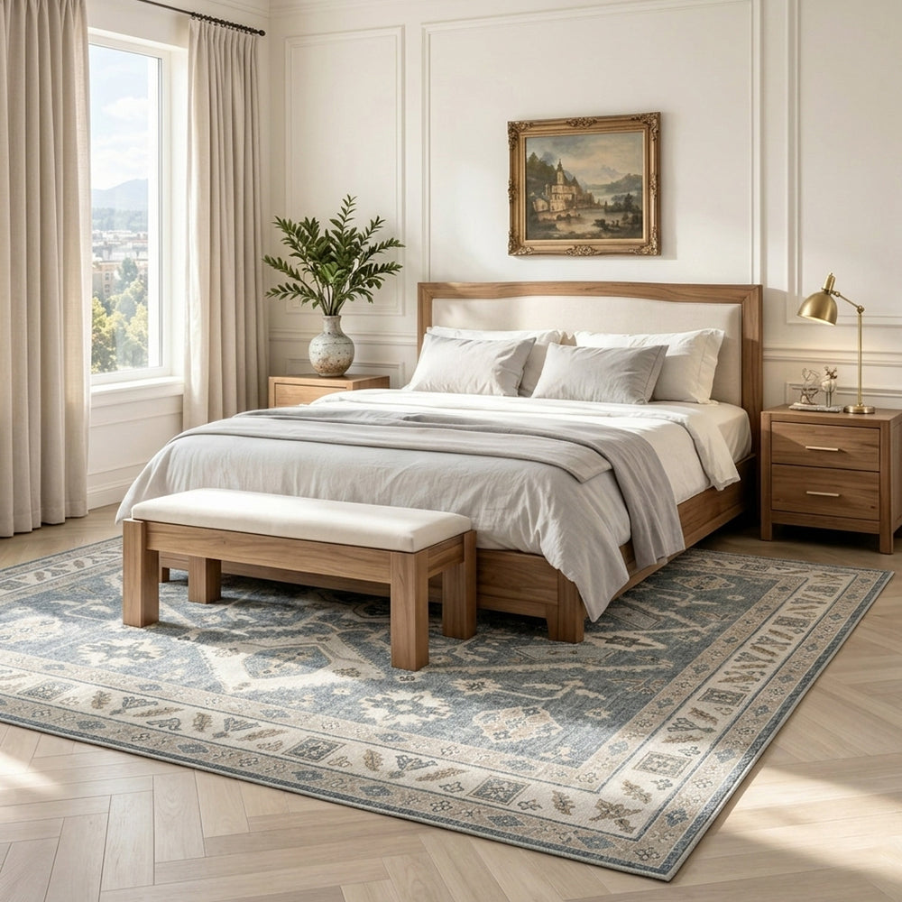Oriana Slate Blue Ivory Rug