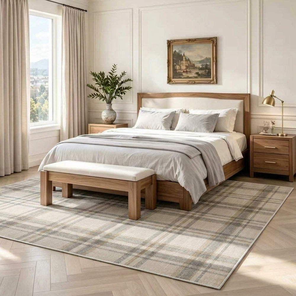 Briar Neutral Beige & Taupe Plaid Rug