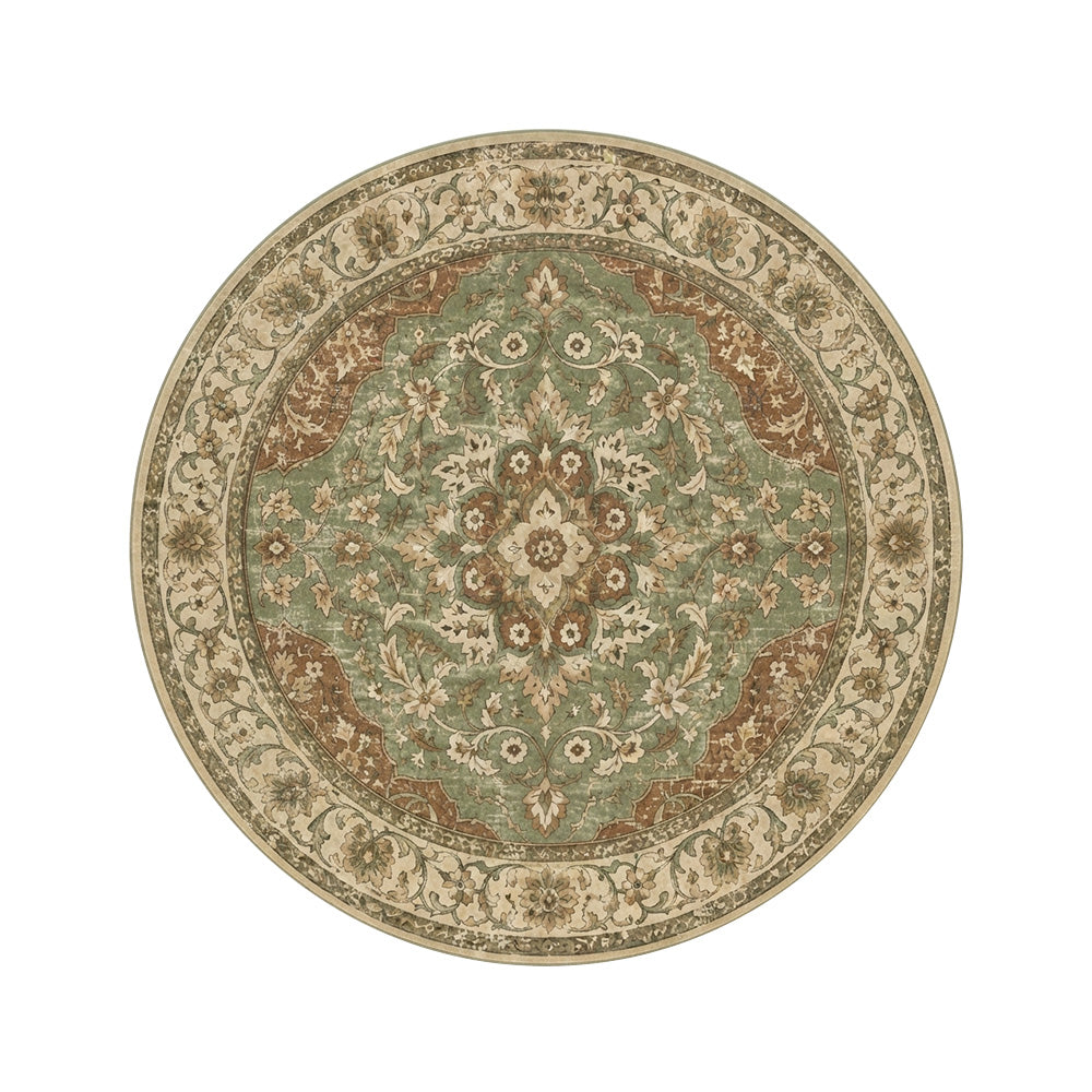 Celestia Sage Green Ivory Round Rug