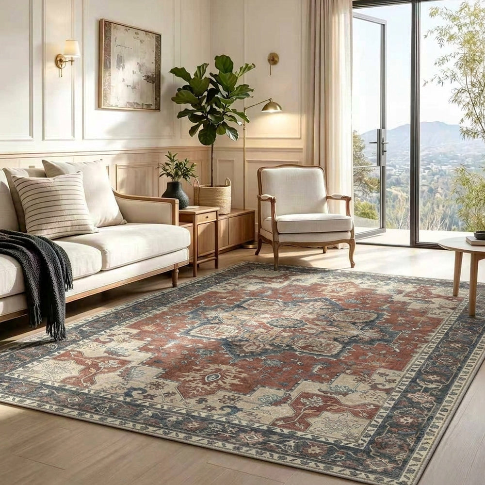 Vespera Rust Red Charcoal Rug