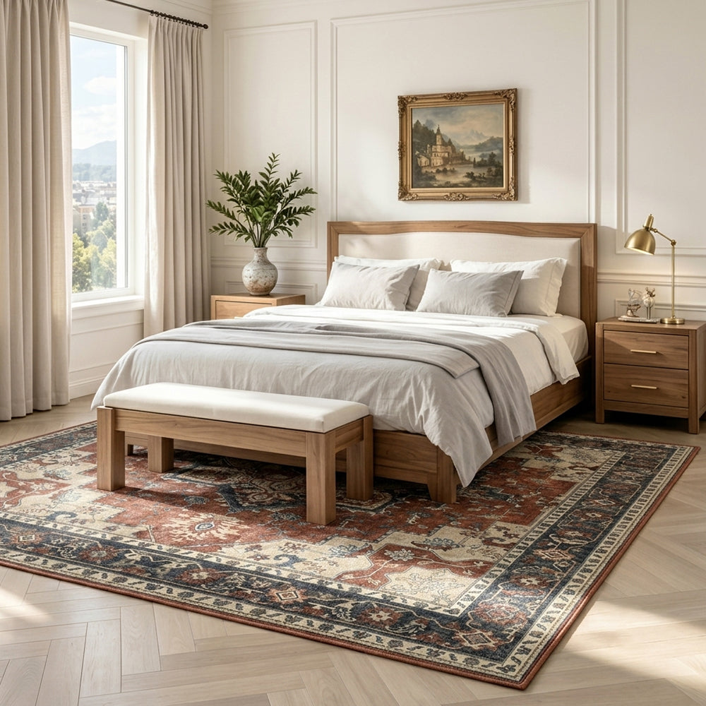 Vespera Rust Red Charcoal Rug
