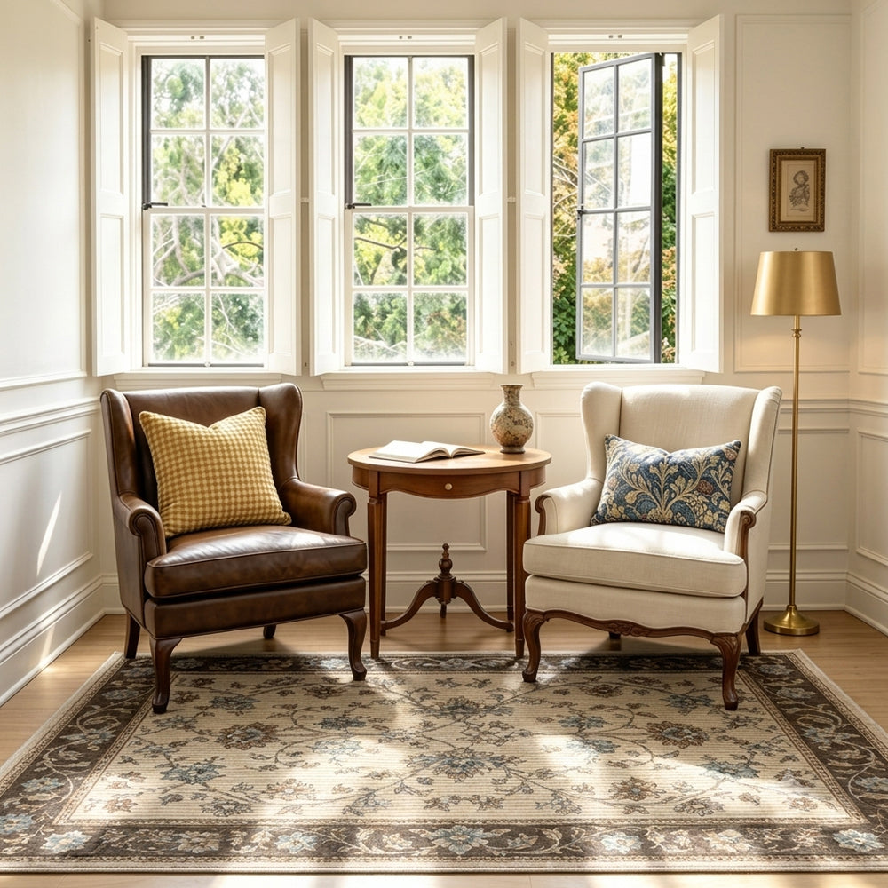 Vianna Chocolate Brown Ivory Rug