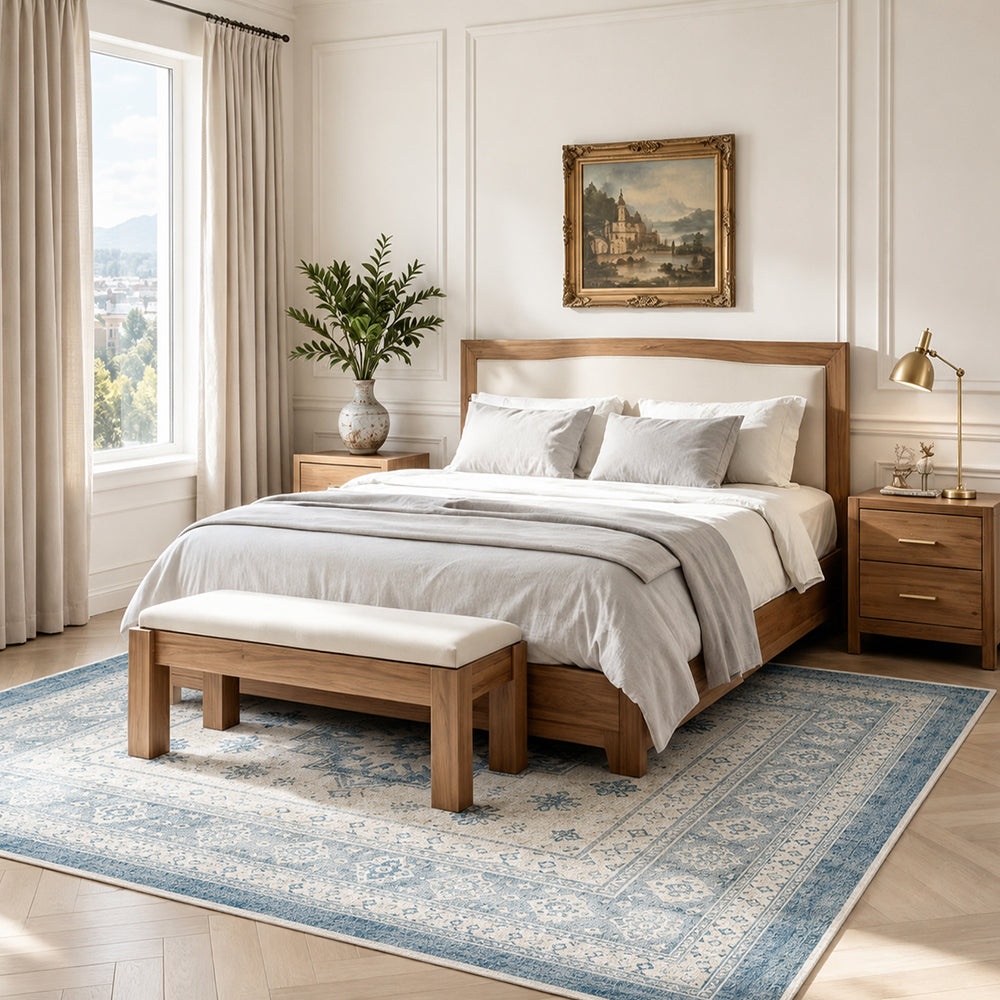 Zora Ivory & Sky Blue Rug