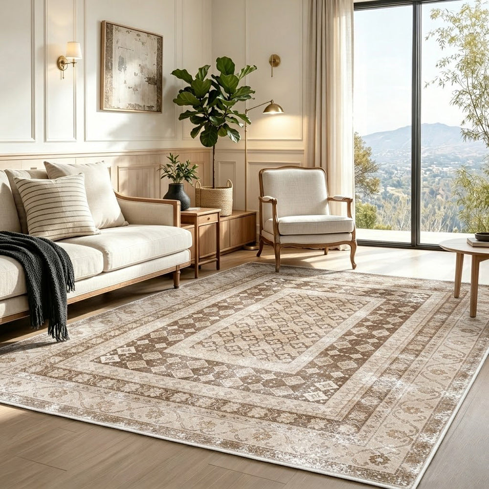 Talia Mocha Brown Ivory Rug
