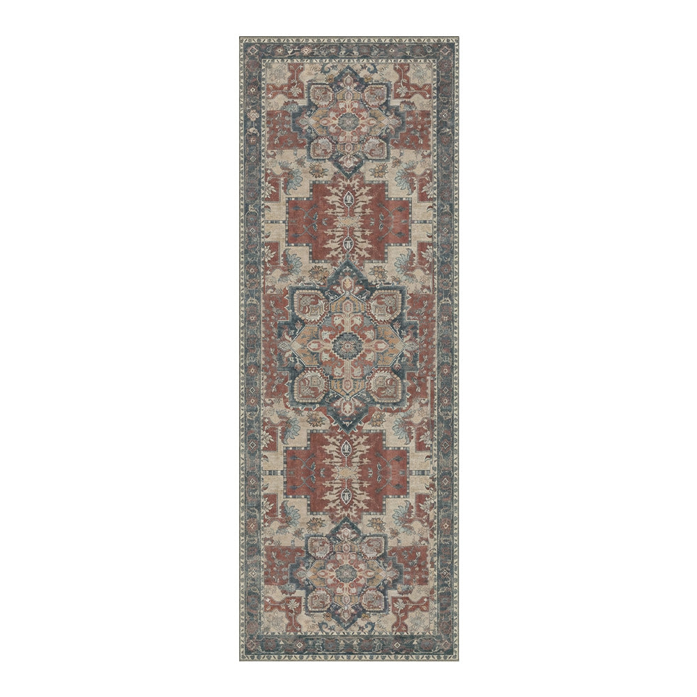 Vespera Rust Red Charcoal Round Rug