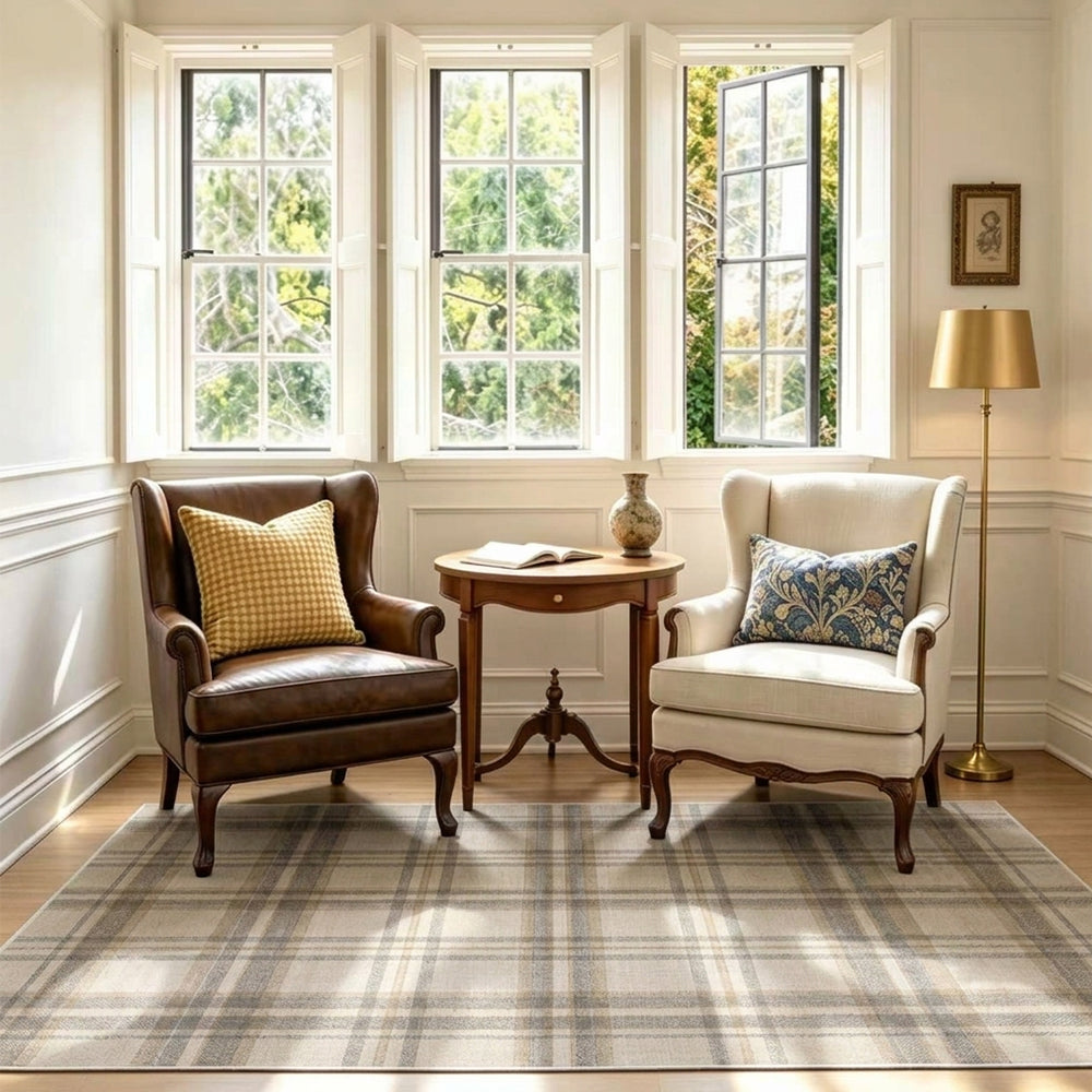 Briar Neutral Beige & Taupe Plaid Rug