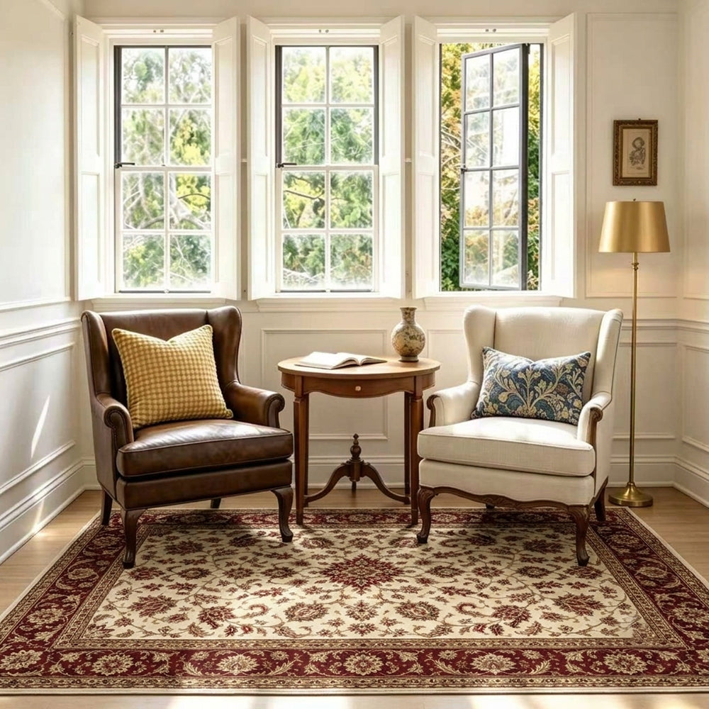 Rohana Burgundy Red Ivory Rug