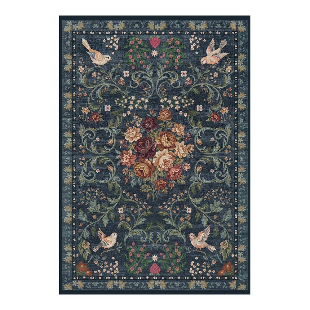 Cyrilla Midnight Navy Floral Rug
