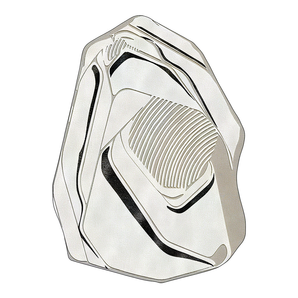 Aisha White Jet Black Stone Contour Rug