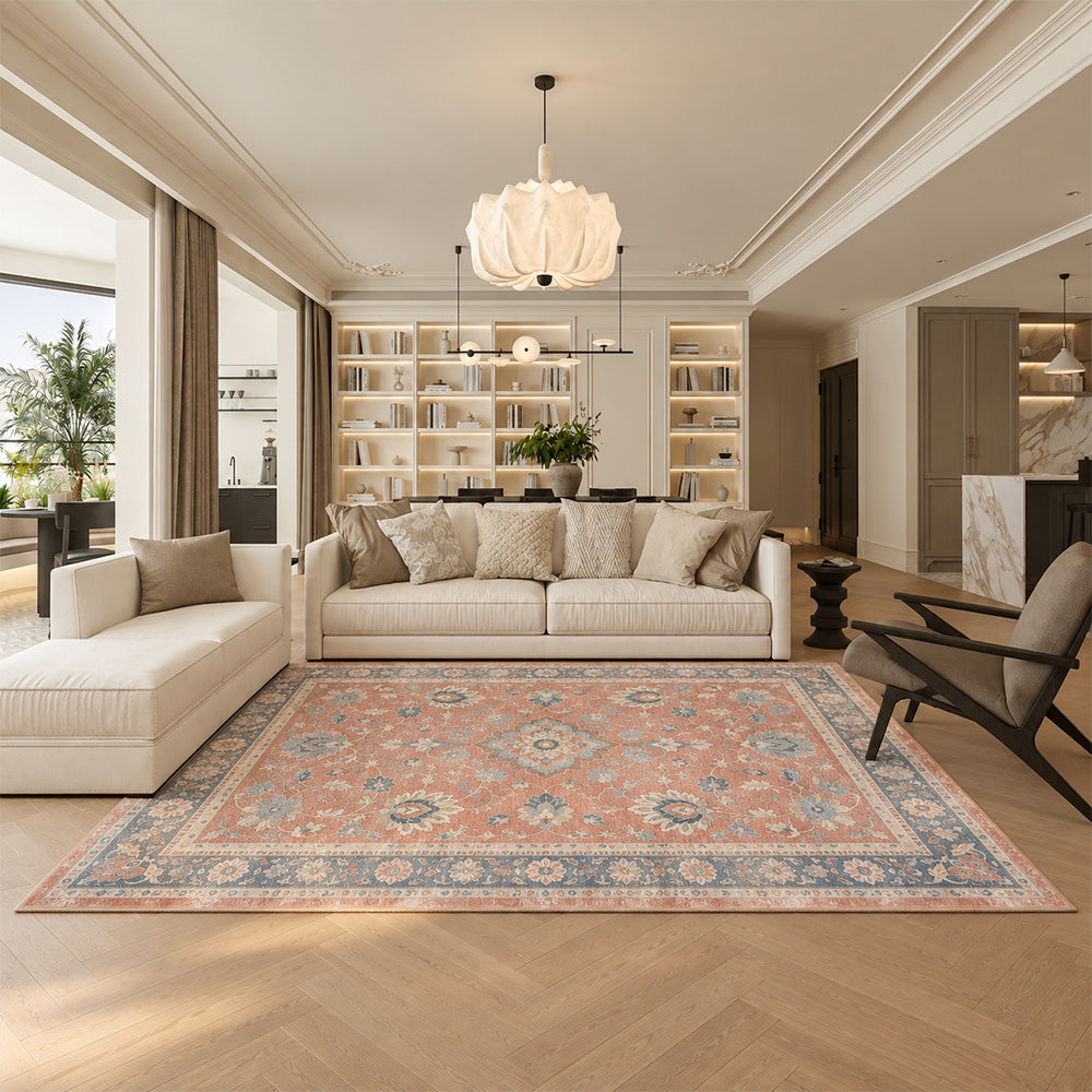 Amara Coral Blue Pink Rug