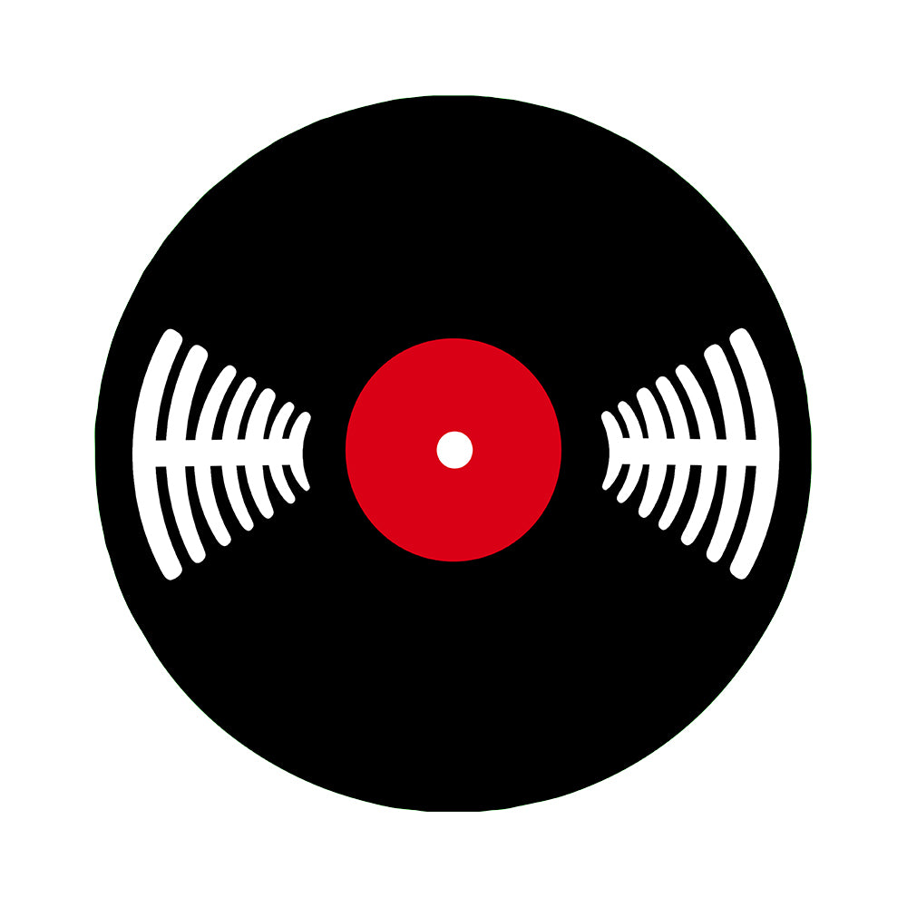 Amira Jet Black Bright Red Record Rug