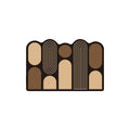 Arch Line Geometric Multi Brown Coil Entrance Mat