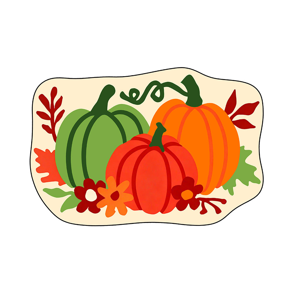 Autumn Pumpkin Floral Rug