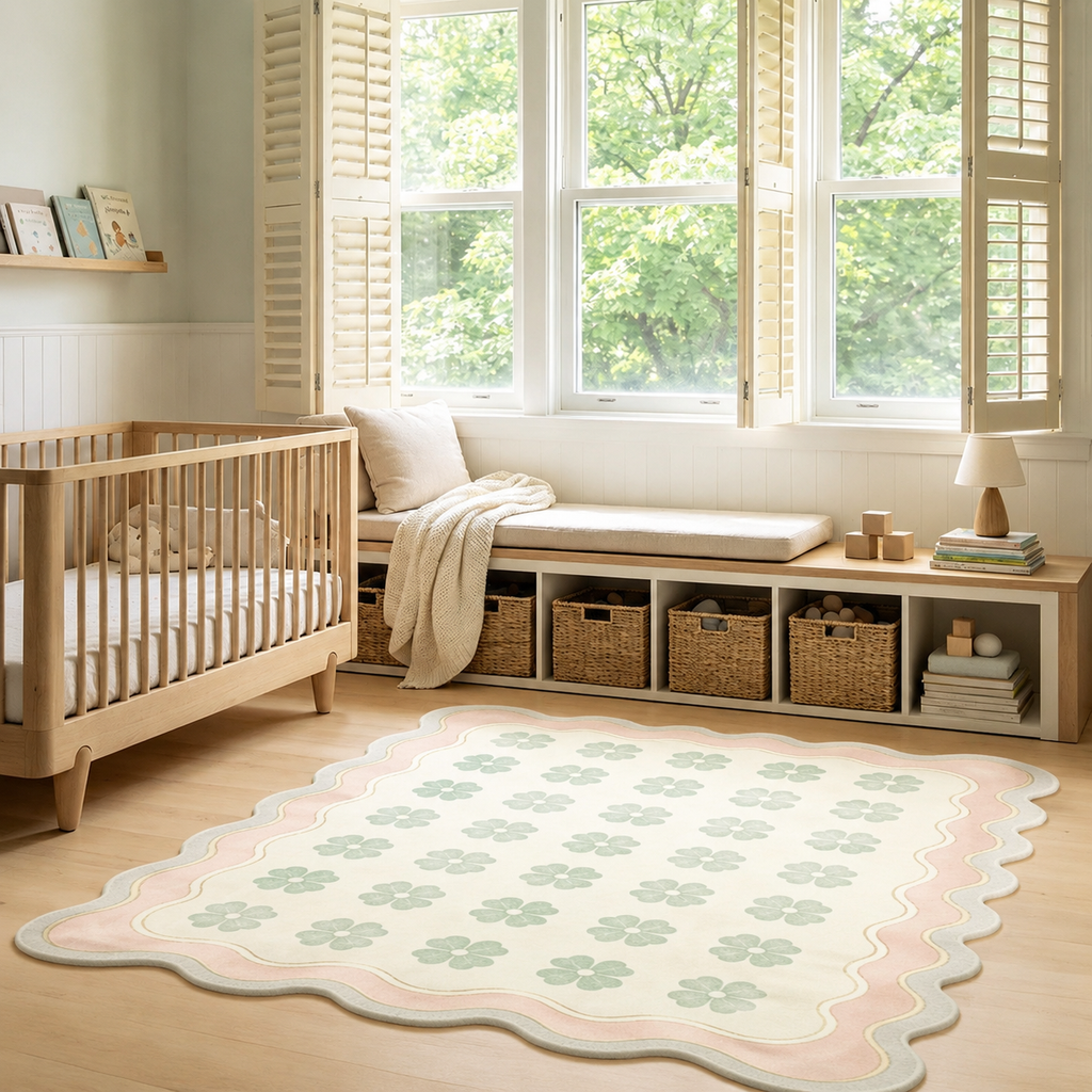 Ayra Soft Mint Cream Ivory Rug