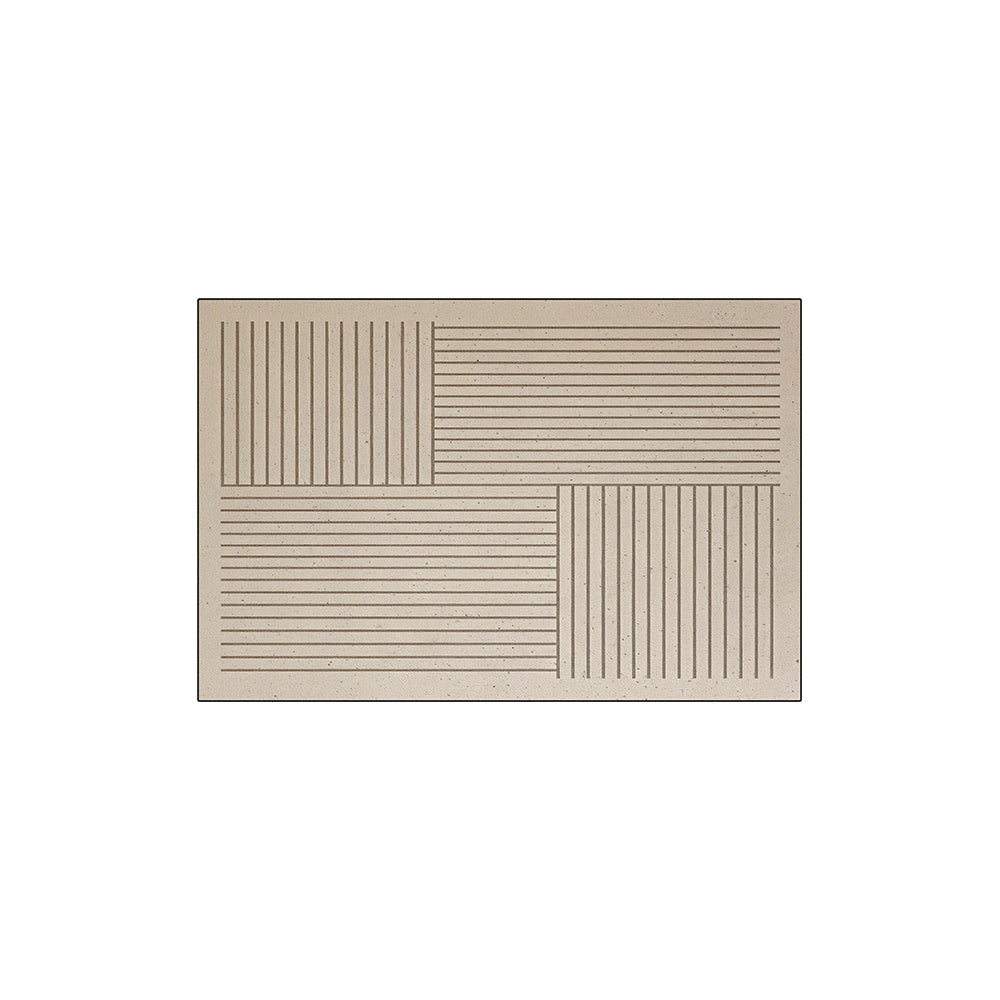 Beige Block Vertical Horizontal Line Coil Bath Mat