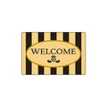 Black Beige Vertical Stripe Coil Entrance Mat