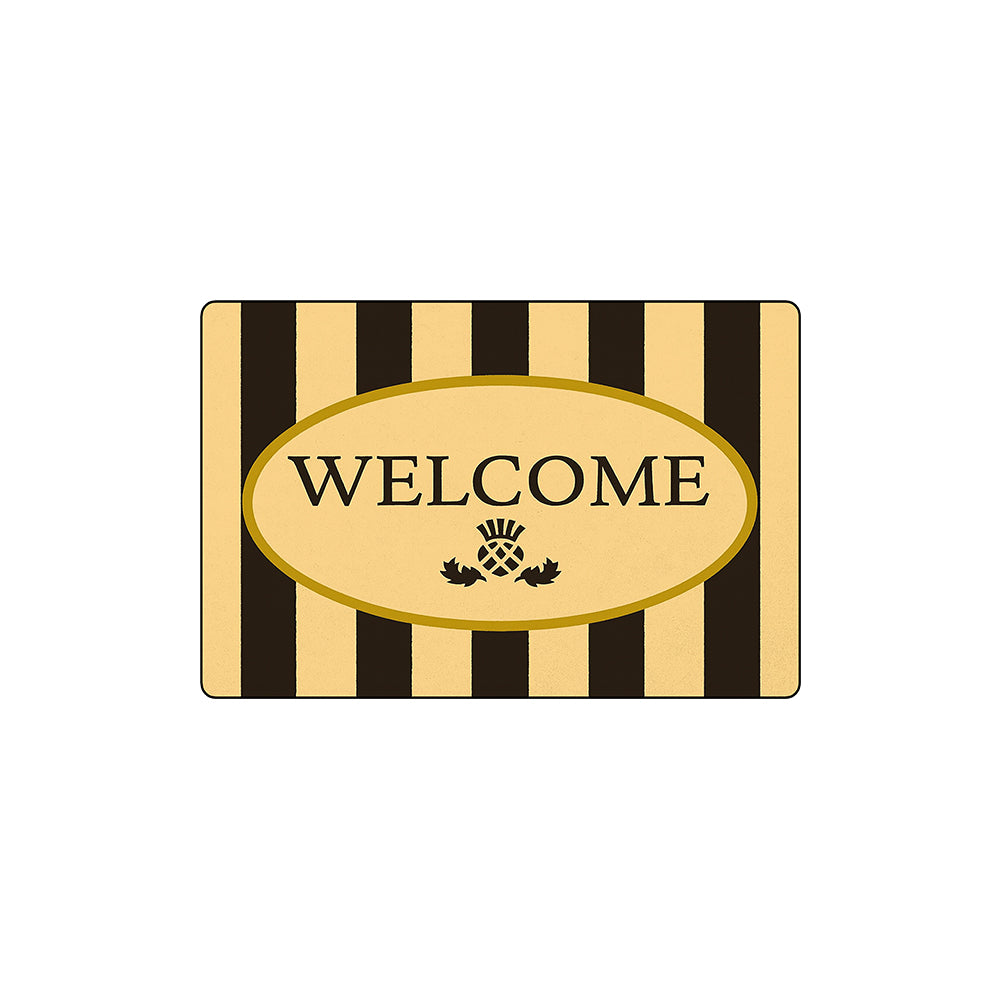 Black Beige Vertical Stripe Coil Entrance Mat