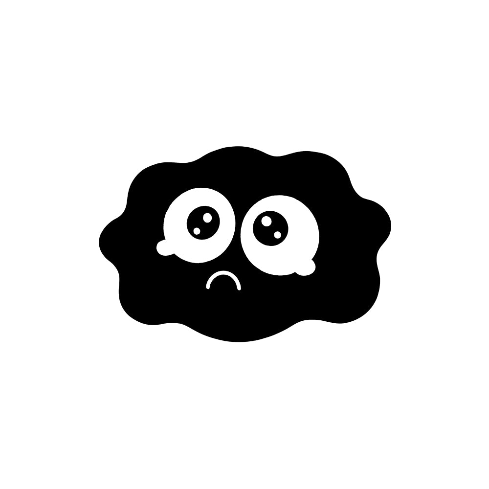 Black Cute Cartoon Frown Face Diatomite Bath Mat