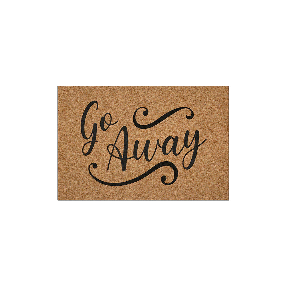 Black Funny Cursive Go Away Coil Entrance Mat