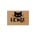 Black Peeking Cat Face Coil Entrance Mat