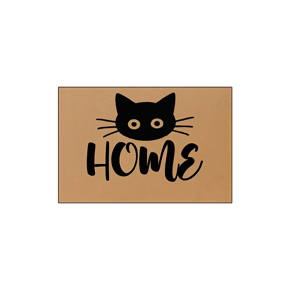 Black Peeking Cat Face Coil Entrance Mat