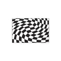 Black White Psychedelic Checkerboard Coil Bath Mat