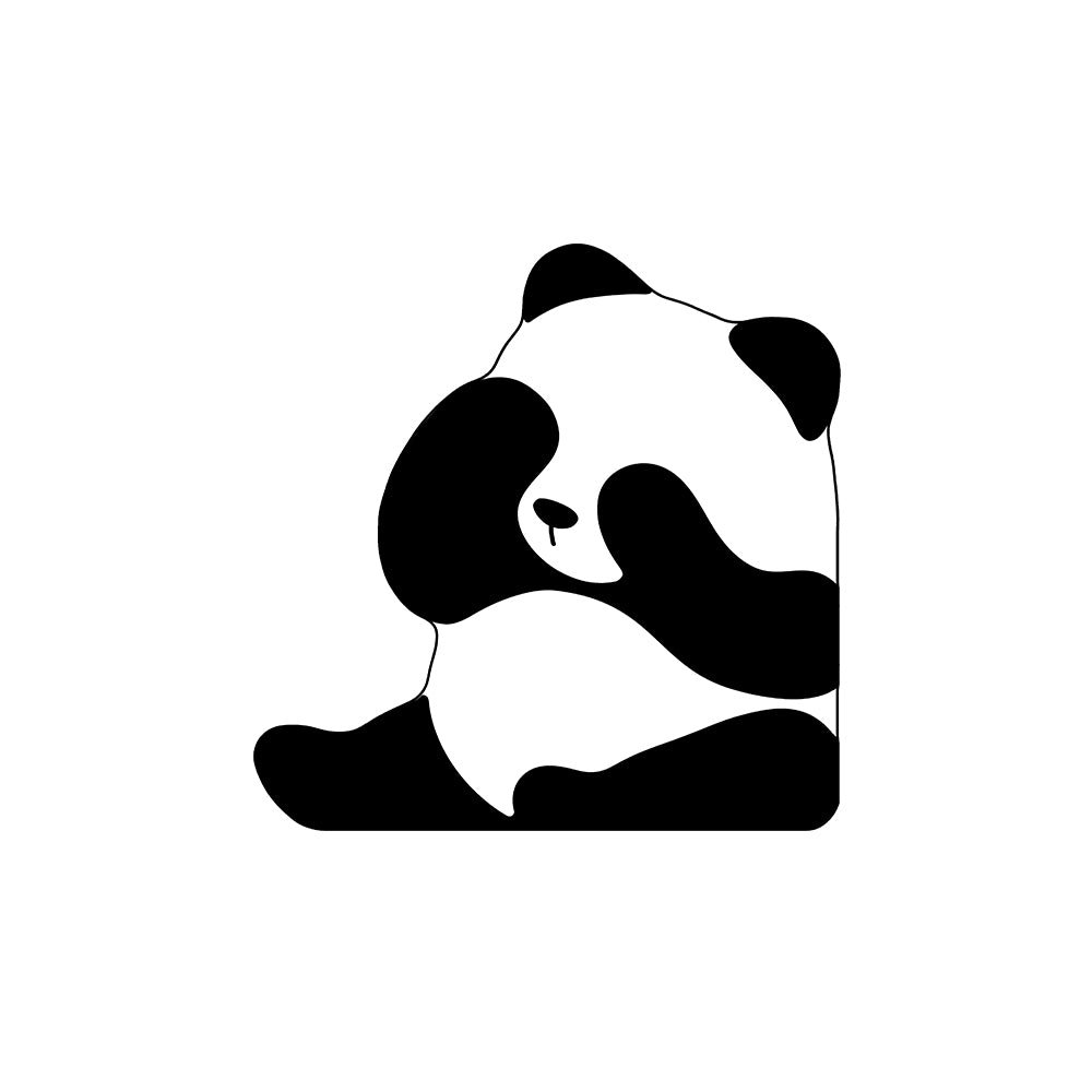 Black White Shy Cover Face Panda Diatomite Bath Mat