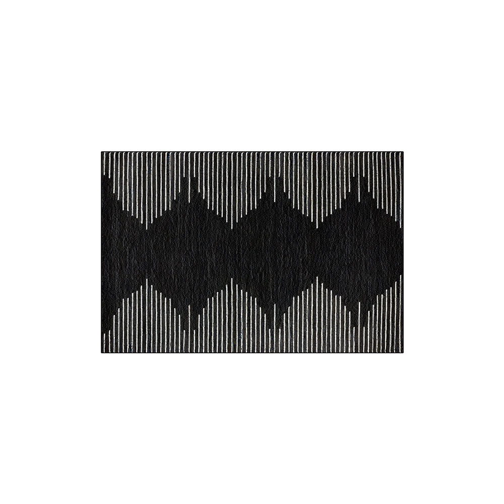 Black White Vertical Stripe Coil Entrance Mat